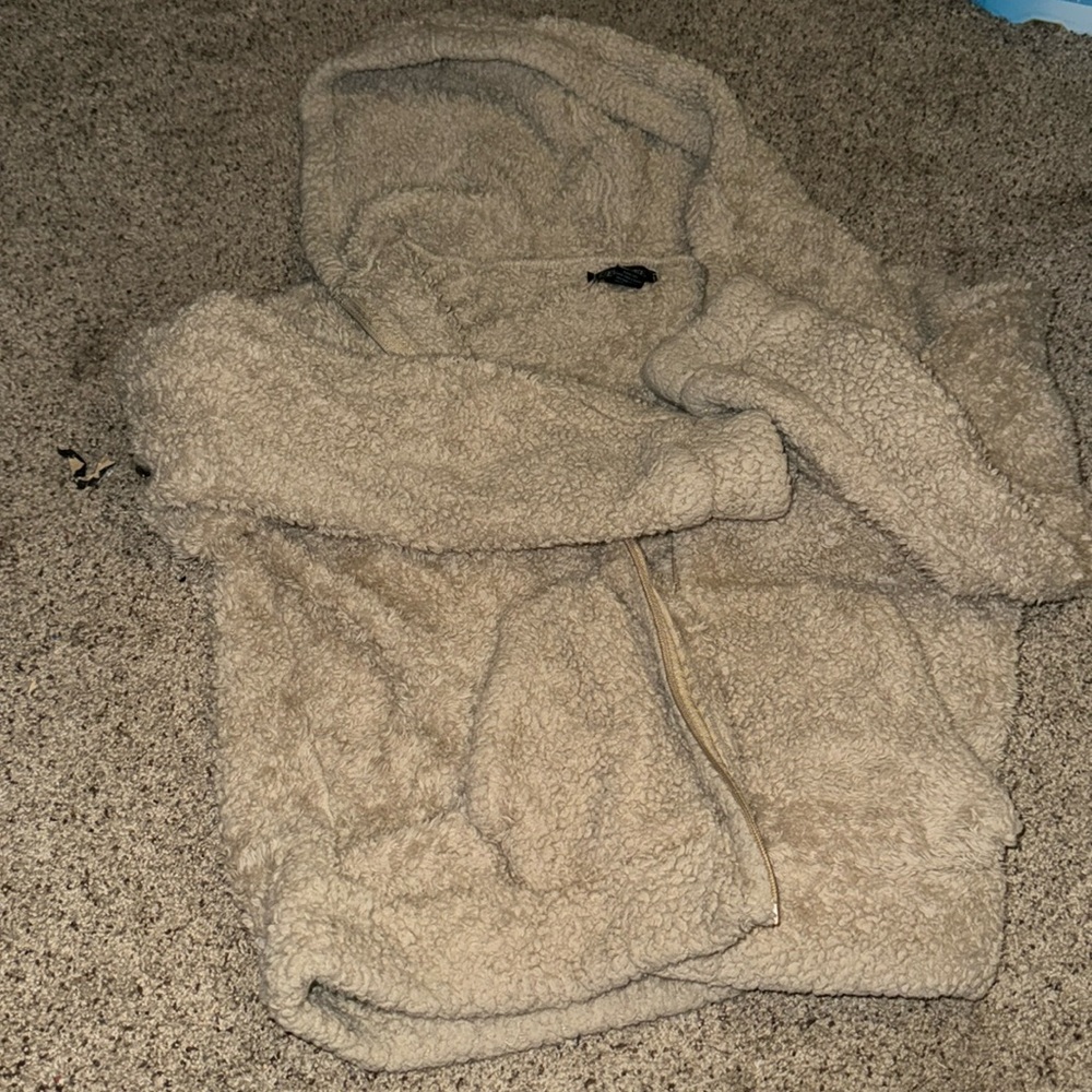 brown sherpa zip up